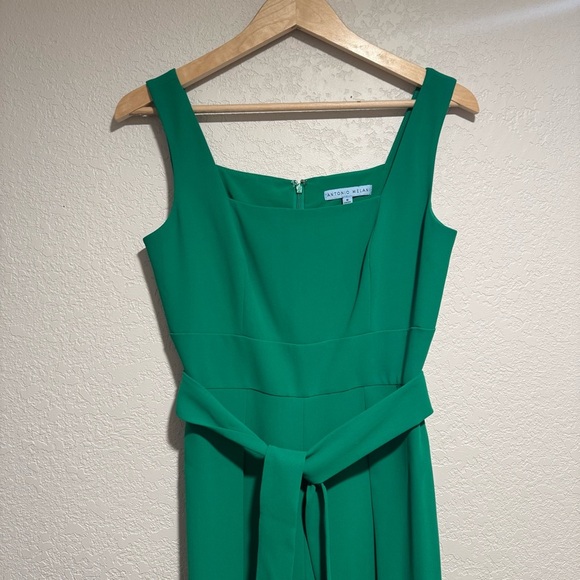 ANTONIO MELANI Catherine Emerald Green Wide Leg Square Neck Jumpsuit - Picture 7 of 9